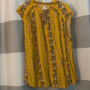 PLUS SIZE Yellow floral print blouse